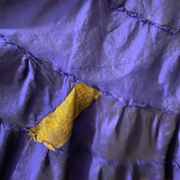 Silk Strapless Tiered Dress Purple/Eggplant Iridescent Size S/M - Picture 3 of 16